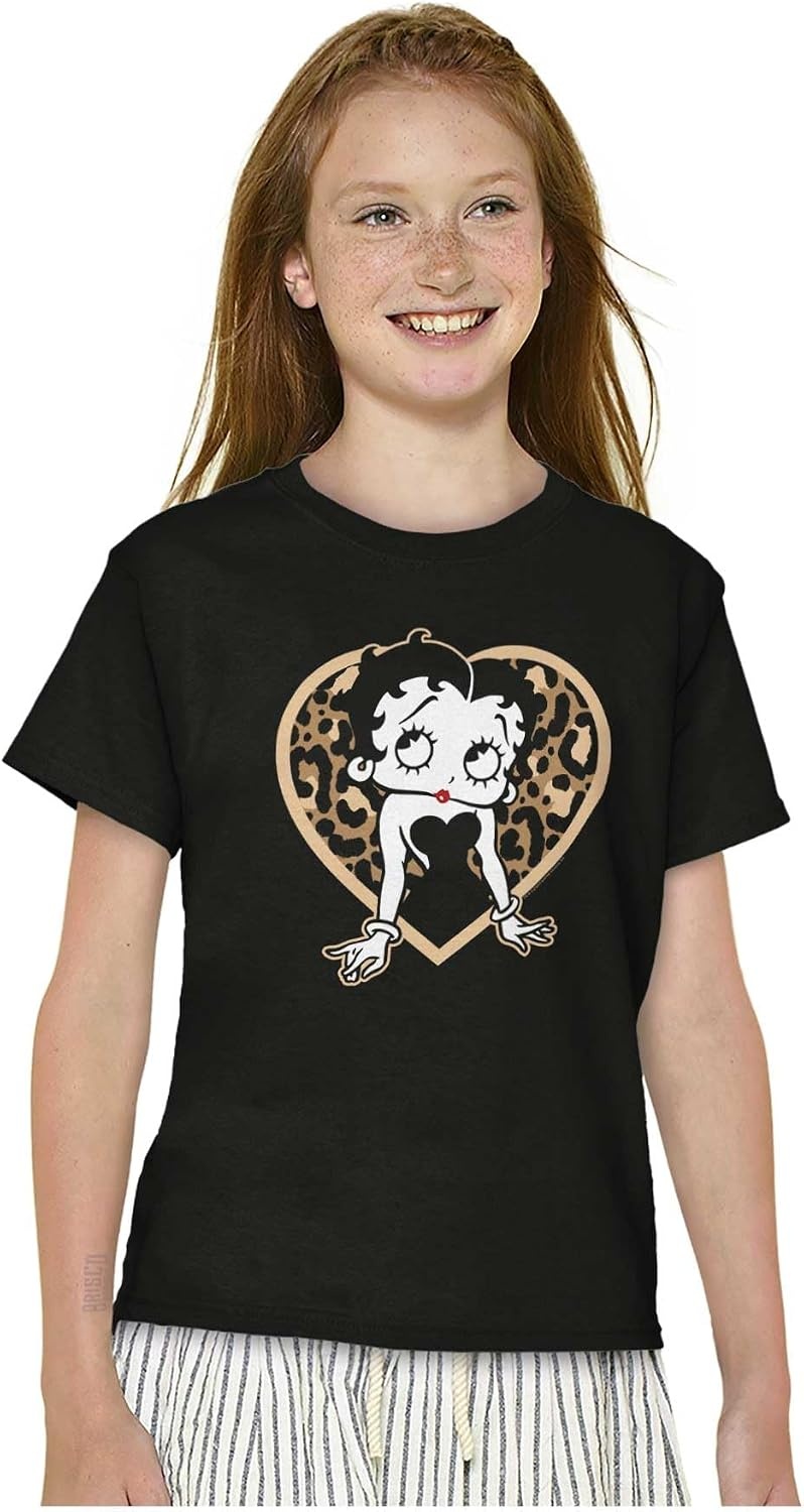 image:imageBetty Boop Leopard Print Heart Girls Kids T Shirt Tees