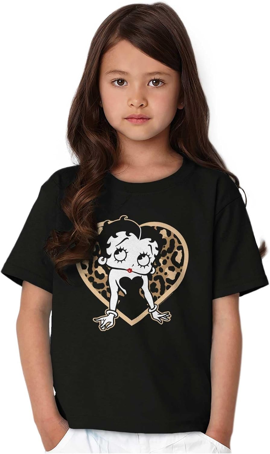 image:imageBetty Boop Leopard Print Heart Girls Kids T Shirt Tees