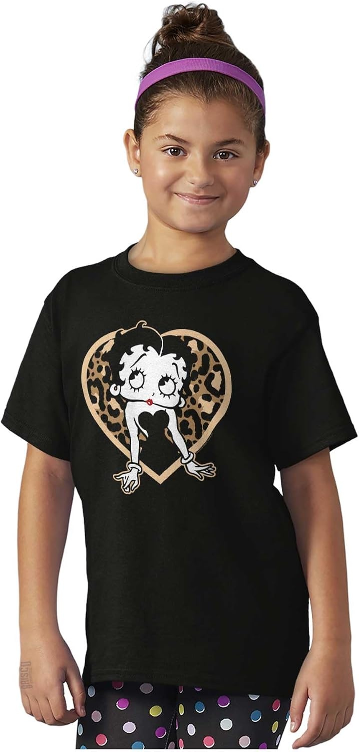 image:imageBetty Boop Leopard Print Heart Girls Kids T Shirt Tees