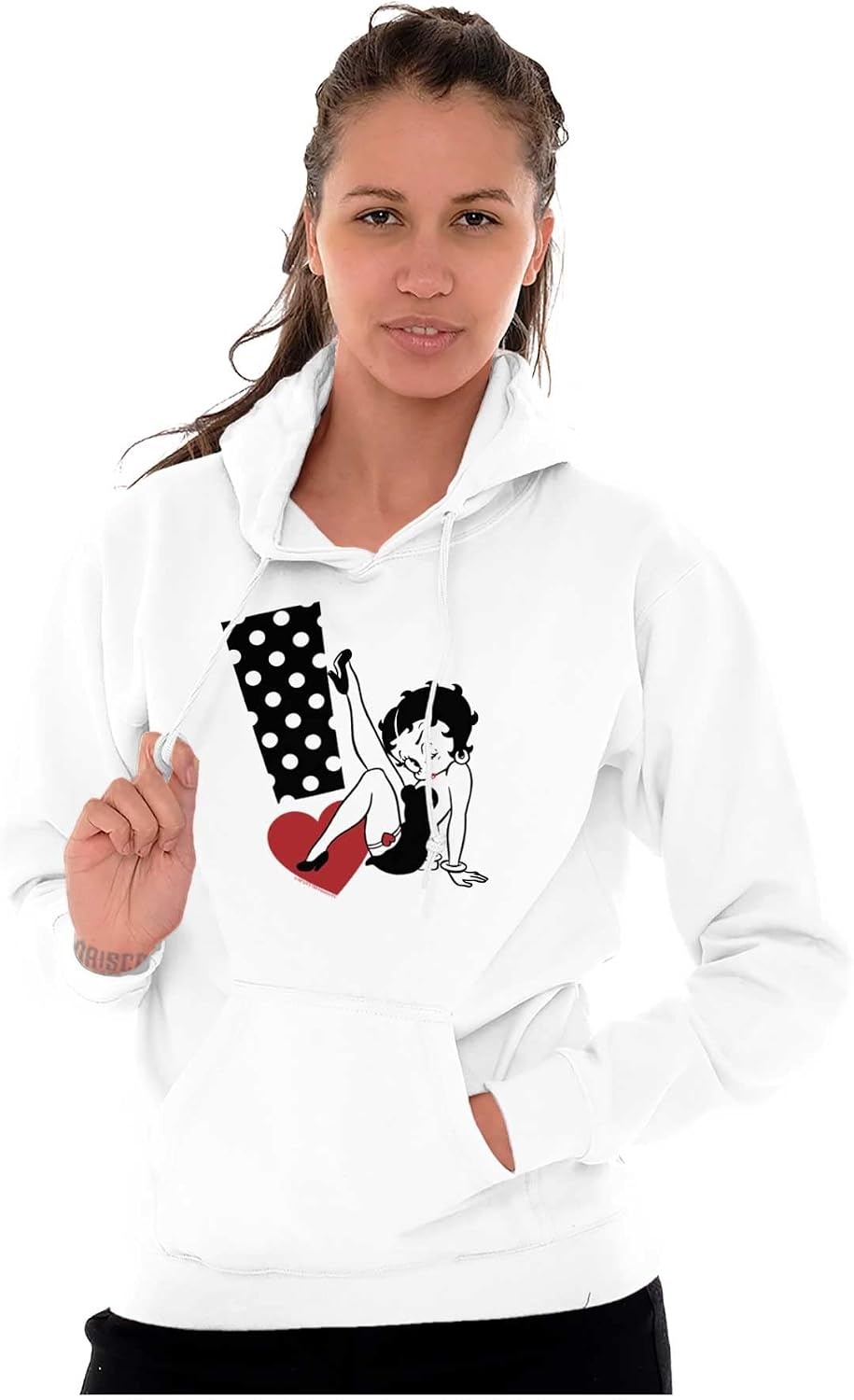 image:imageBrisco Brands Betty Boop Cartoon Sassy Exclamation Hoodie Sweatshirt Women