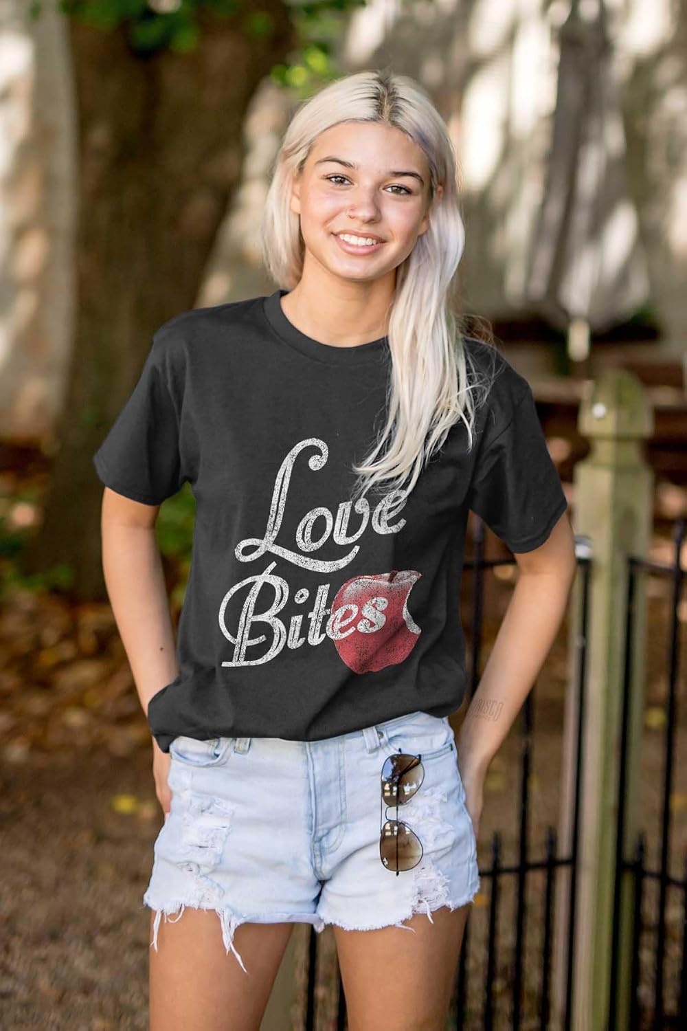 image:imageLove Bites Funny Single Valentine Day Womens Graphic T Shirt TeesBlack