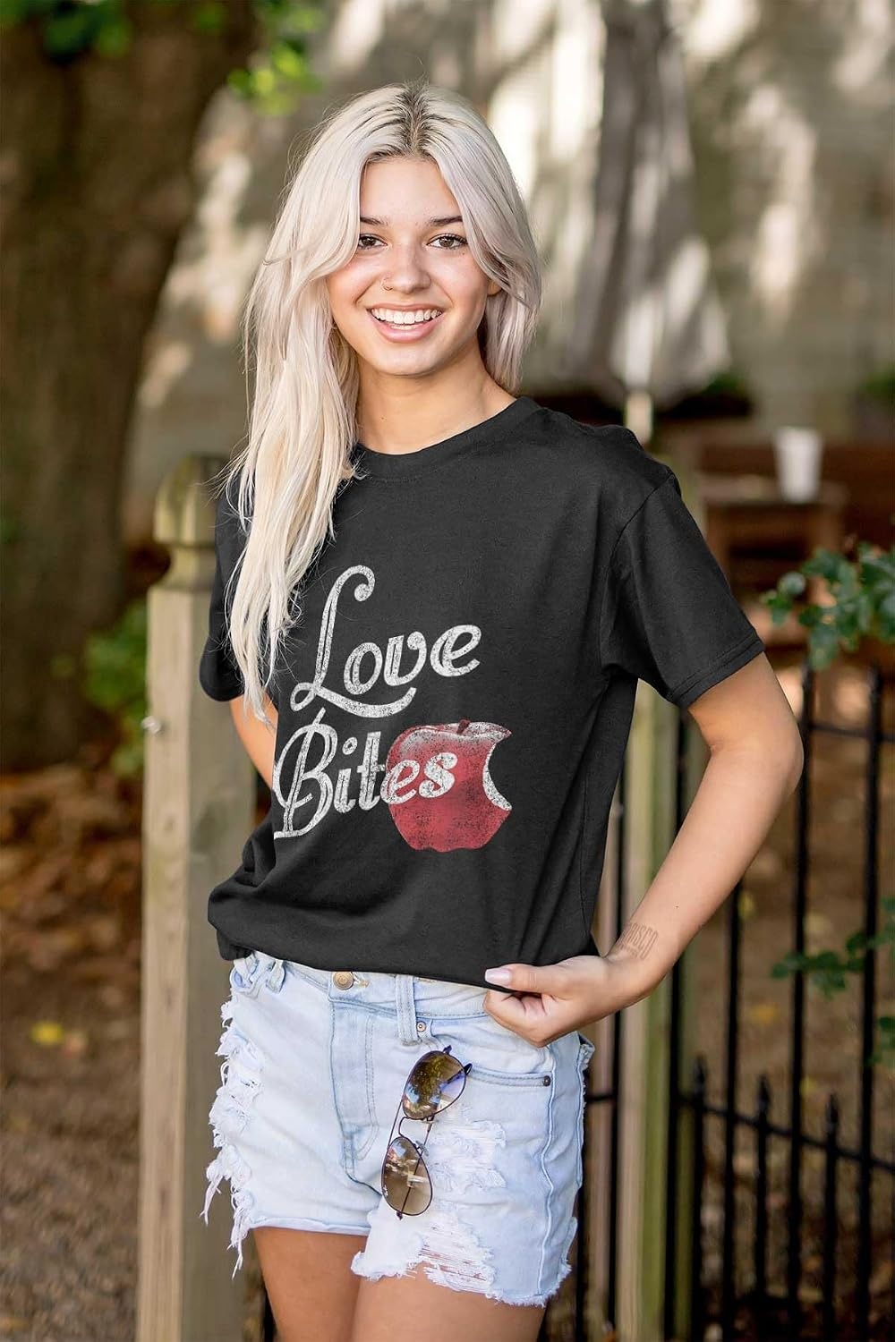 image:imageLove Bites Funny Single Valentine Day Womens Graphic T Shirt TeesBlack