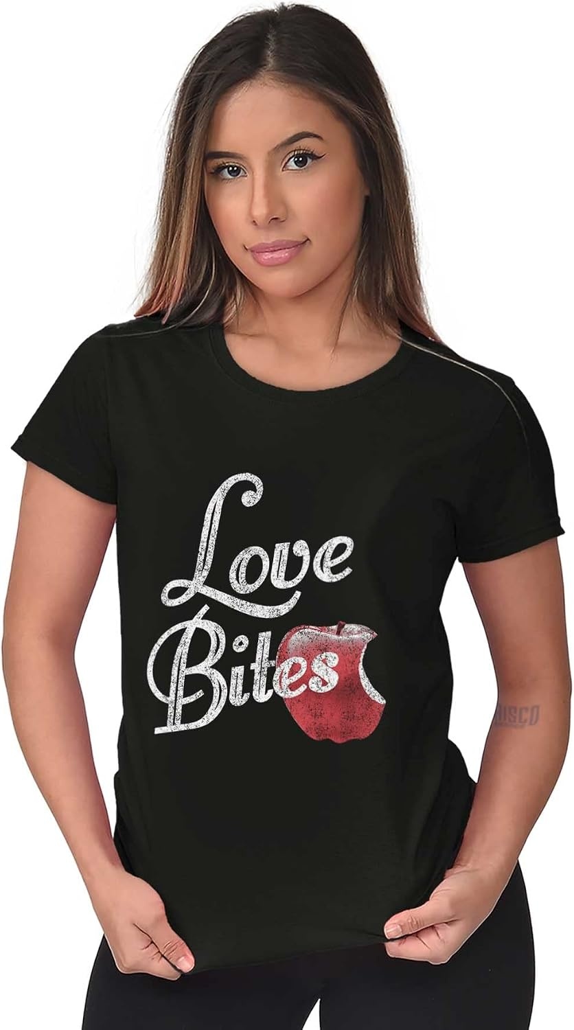 image:imageLove Bites Funny Single Valentine Day Womens Slim Fit Graphic TeeBlack
