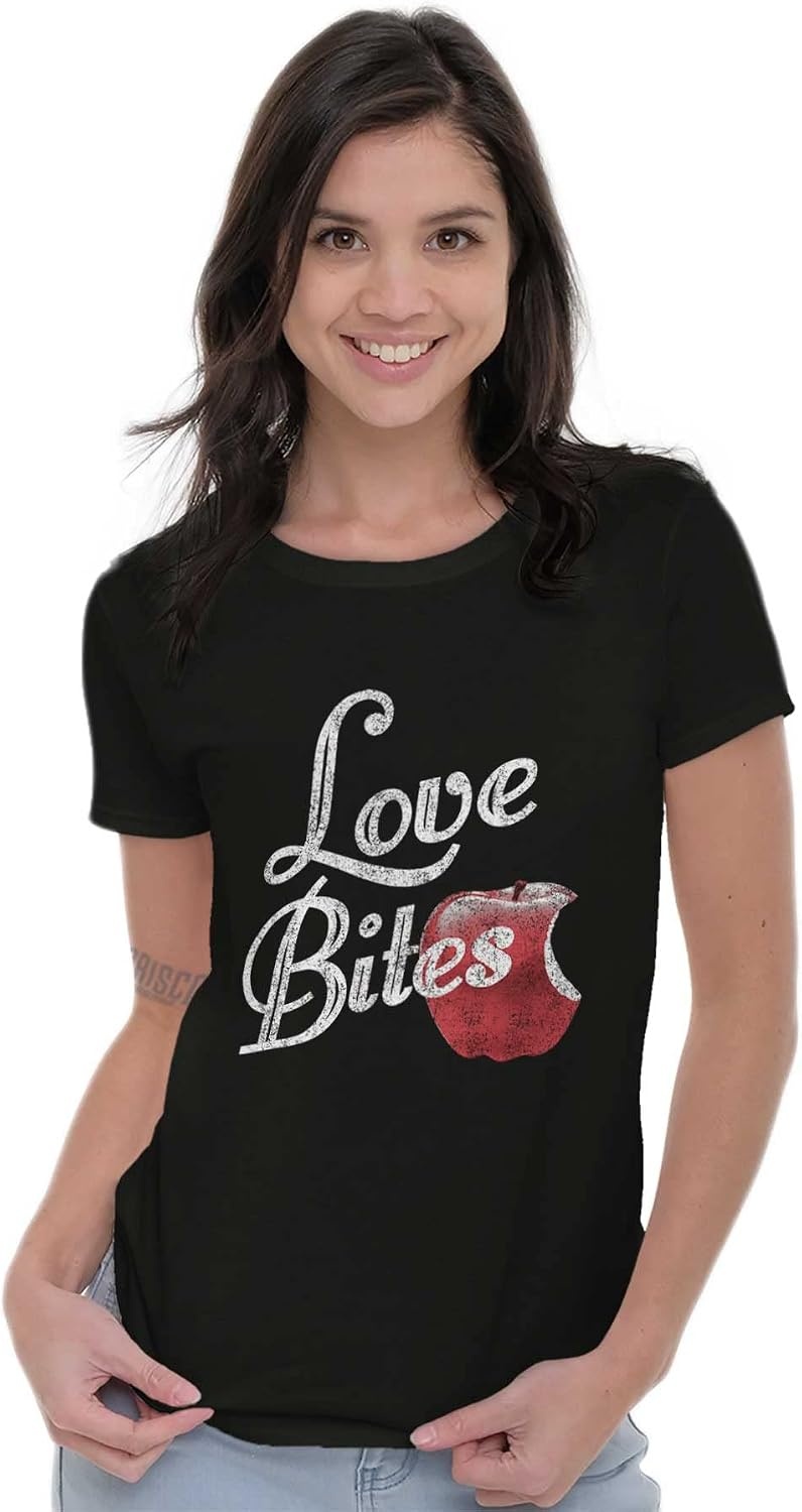 image:imageLove Bites Funny Single Valentine Day Womens Slim Fit Graphic TeeBlack
