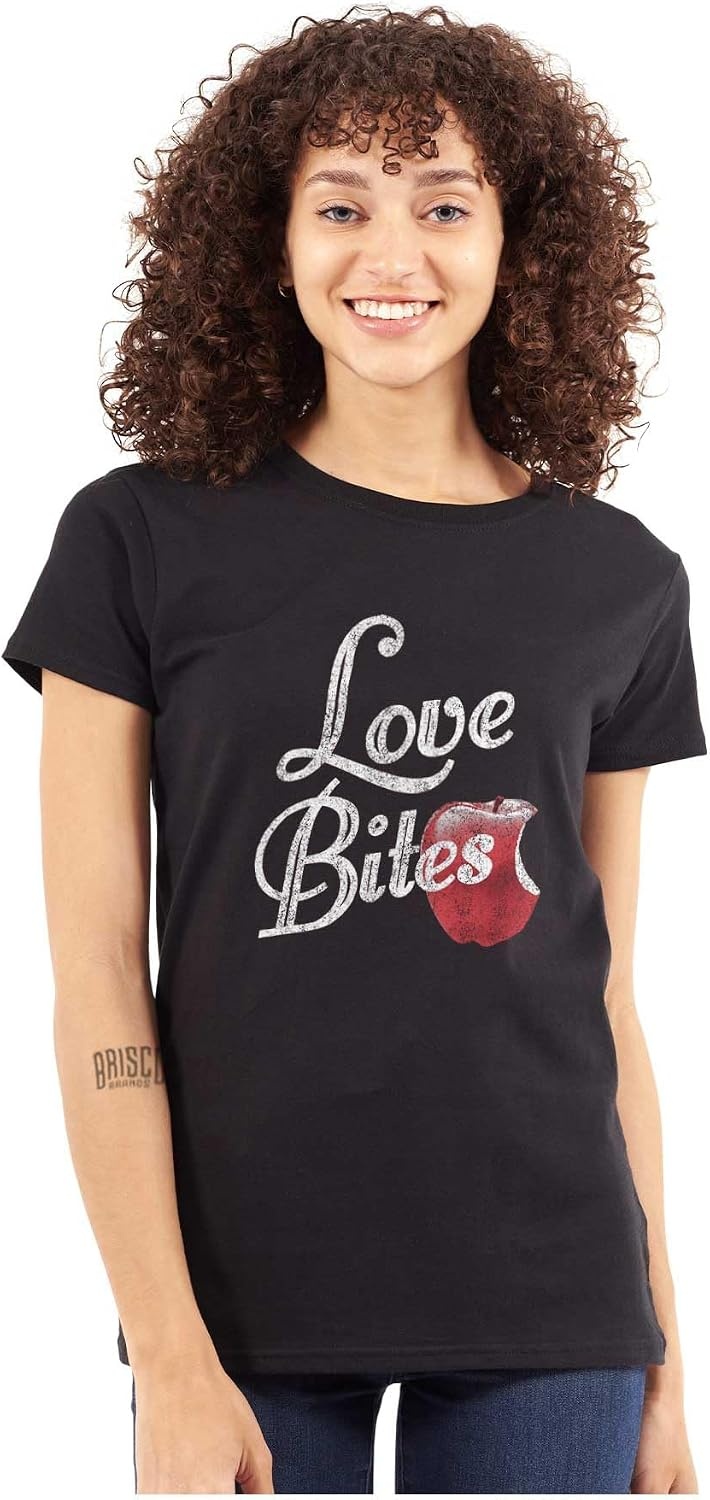 image:imageLove Bites Funny Single Valentine Day Womens Slim Fit Graphic TeeBlack