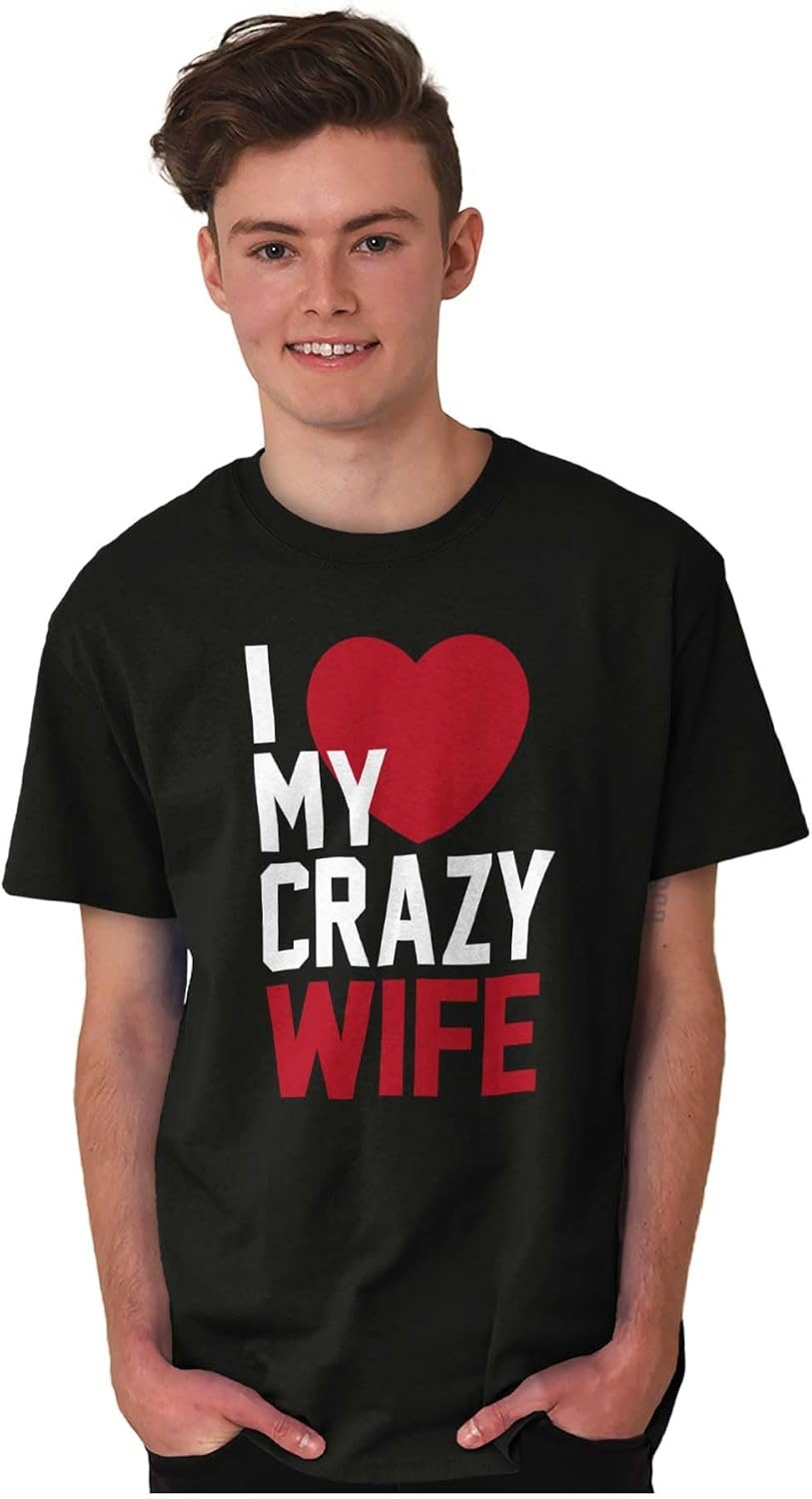 image:imageLove My Crazy Wife Married Couple Mens Graphic T Shirt TeesBlack