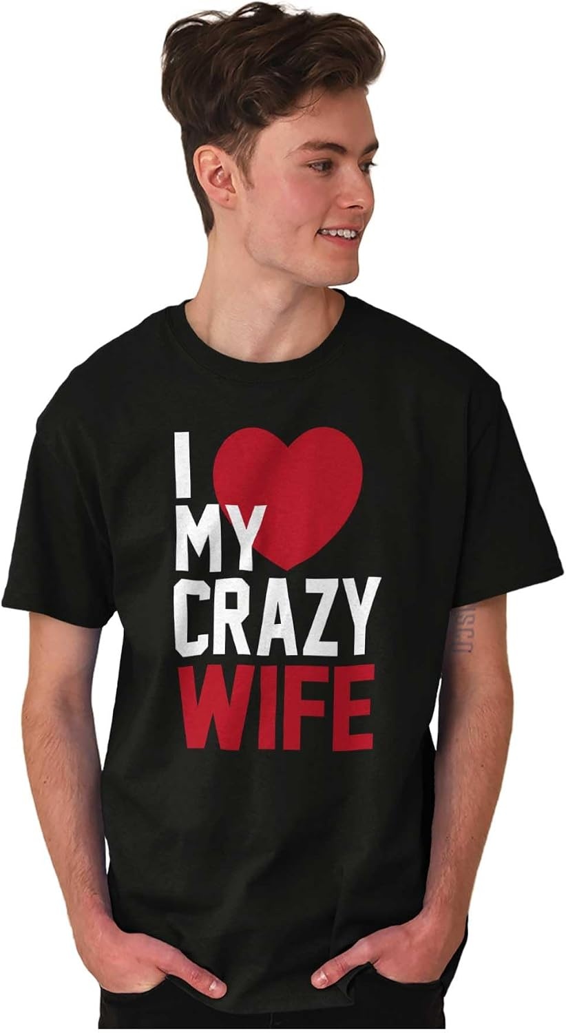 image:imageLove My Crazy Wife Married Couple Mens Graphic T Shirt TeesBlack