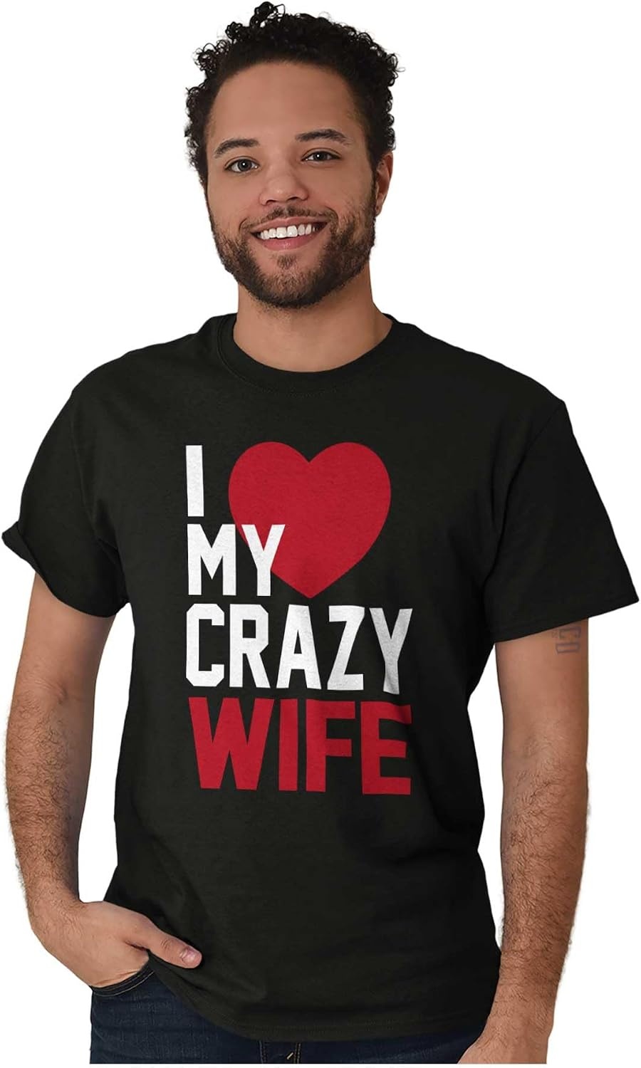 image:imageLove My Crazy Wife Married Couple Mens Graphic T Shirt TeesBlack