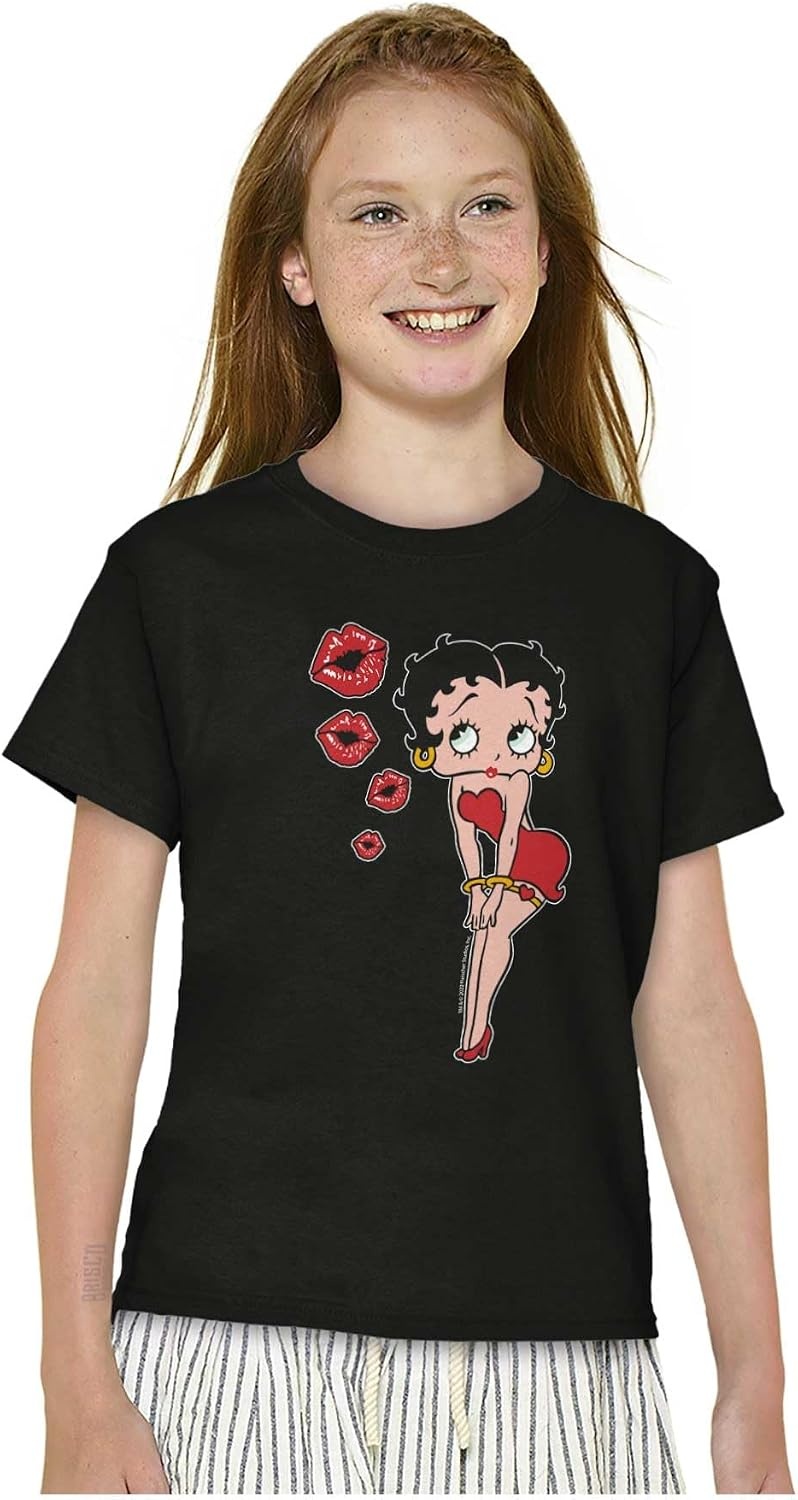 image:imageRetro Betty Boop Cartoon Kissy Lips Girls Kids T Shirt Tees