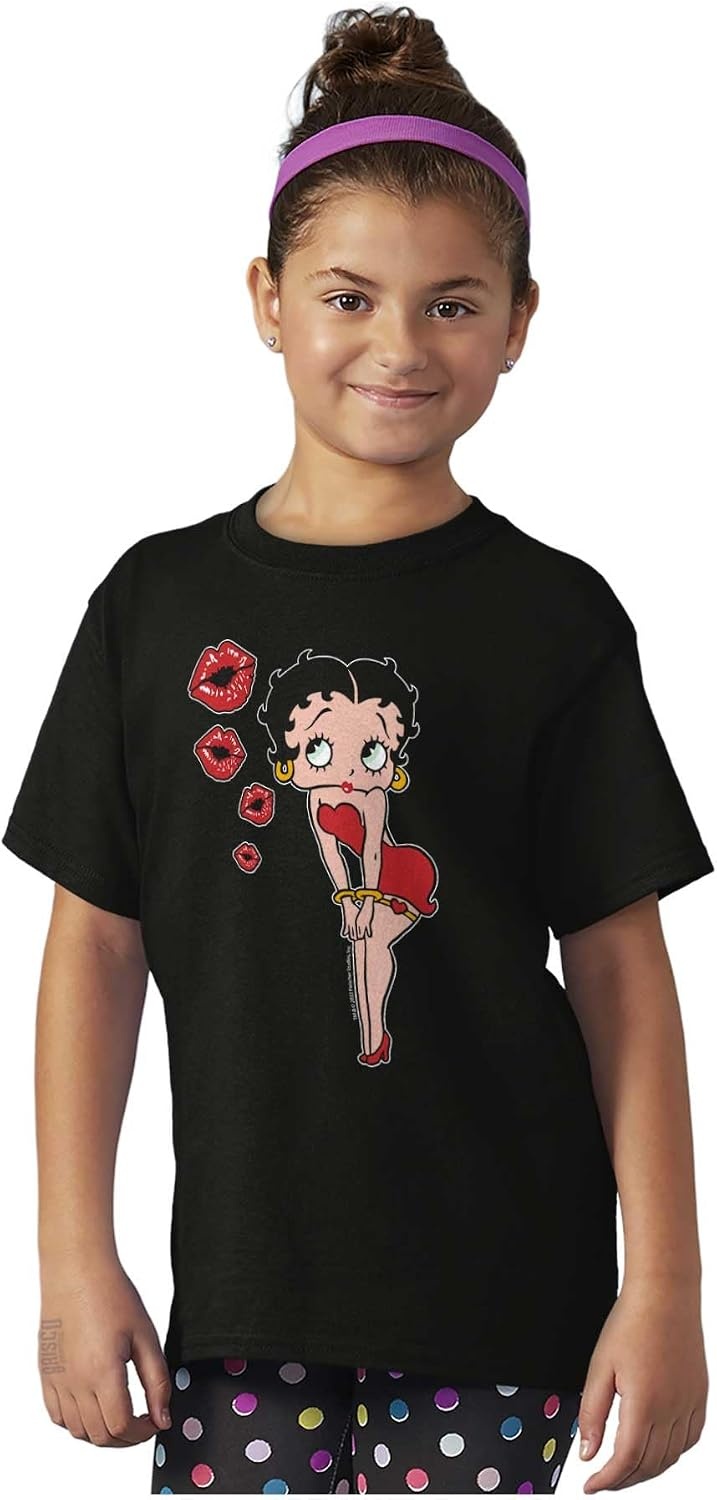 image:imageRetro Betty Boop Cartoon Kissy Lips Girls Kids T Shirt Tees
