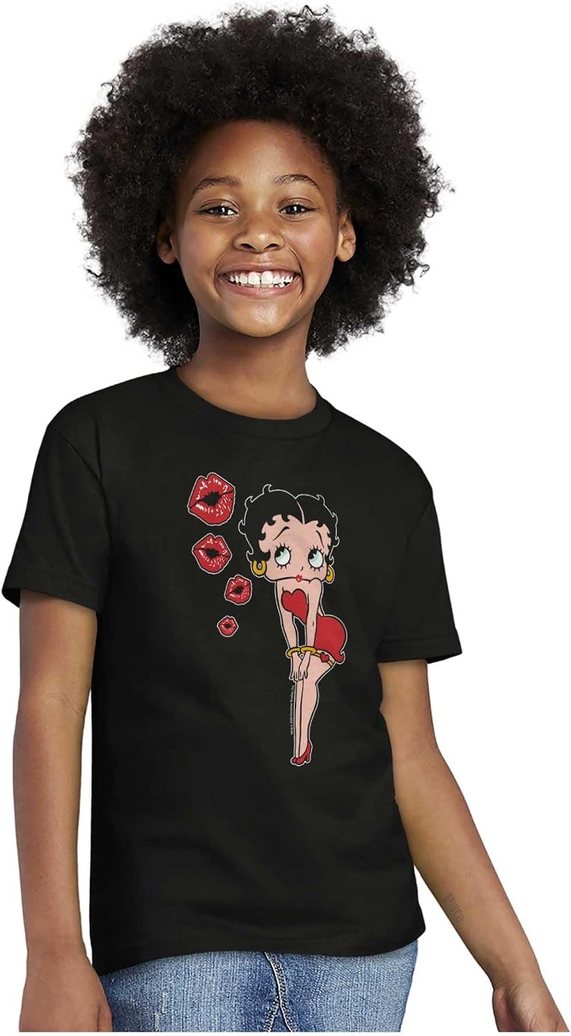 image:imageRetro Betty Boop Cartoon Kissy Lips Girls Kids T Shirt Tees