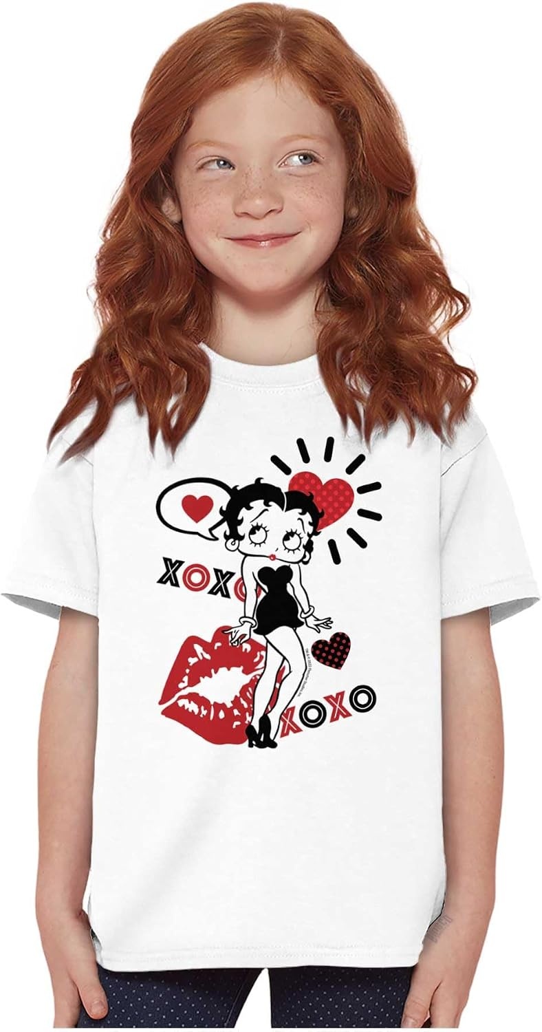 image:imageRetro Betty Boop Hugs Kisses XO Love Girls Kids T Shirt Tees