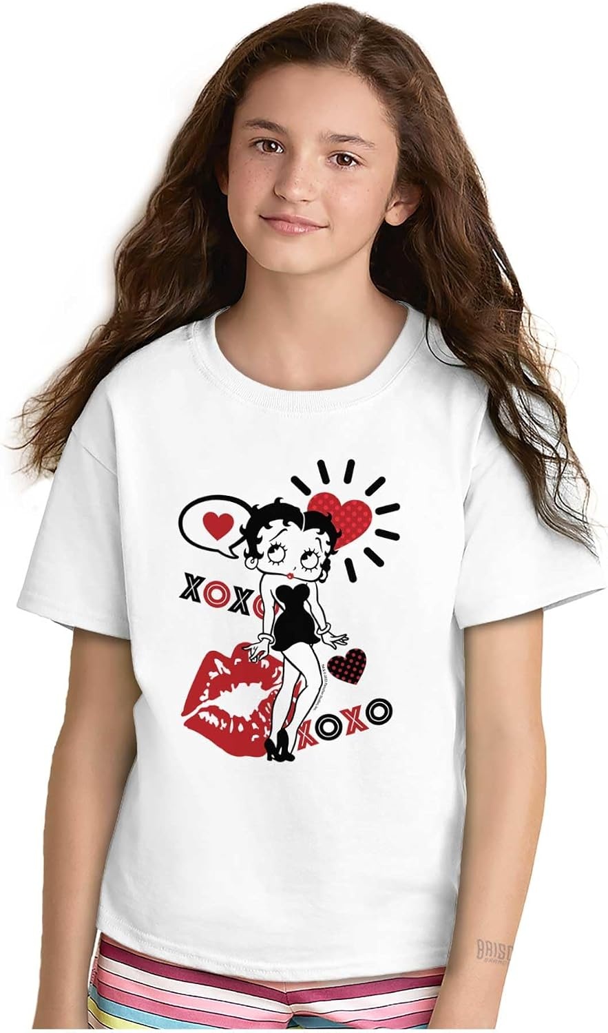 image:imageRetro Betty Boop Hugs Kisses XO Love Girls Kids T Shirt Tees