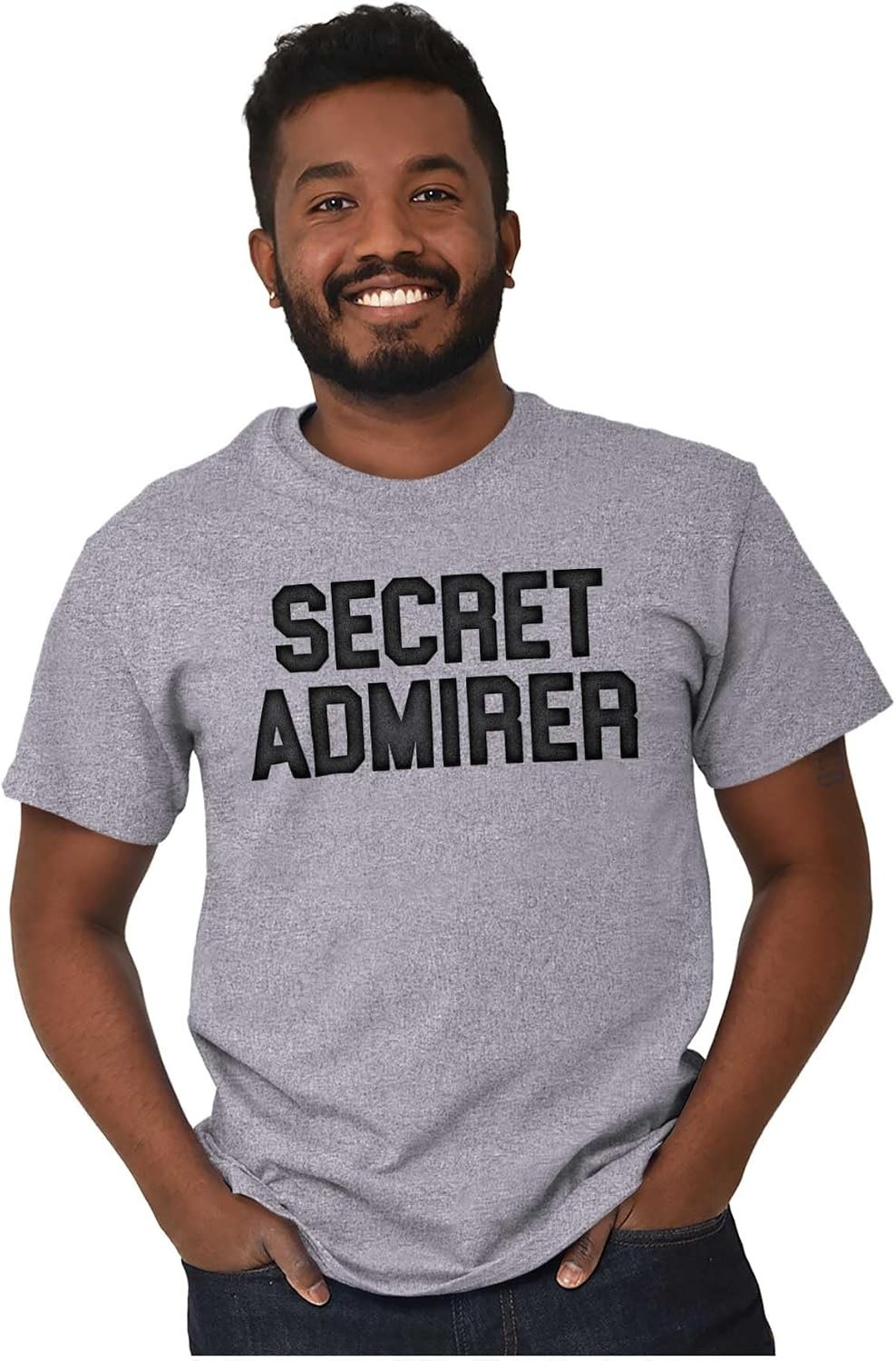 image:imageSecret Admirer Funny Valentines Day Graphic T Shirt Men or WomenSport Grey