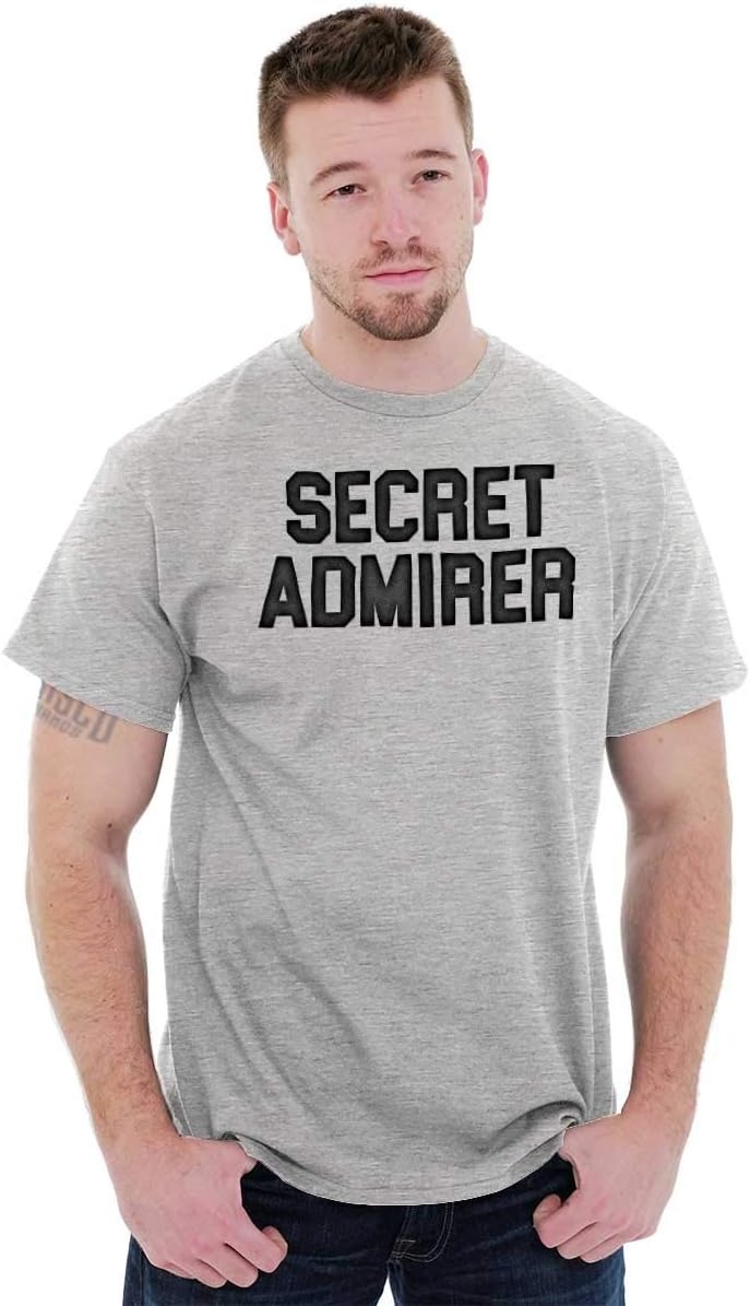 image:imageSecret Admirer Funny Valentines Day Graphic T Shirt Men or WomenSport Grey