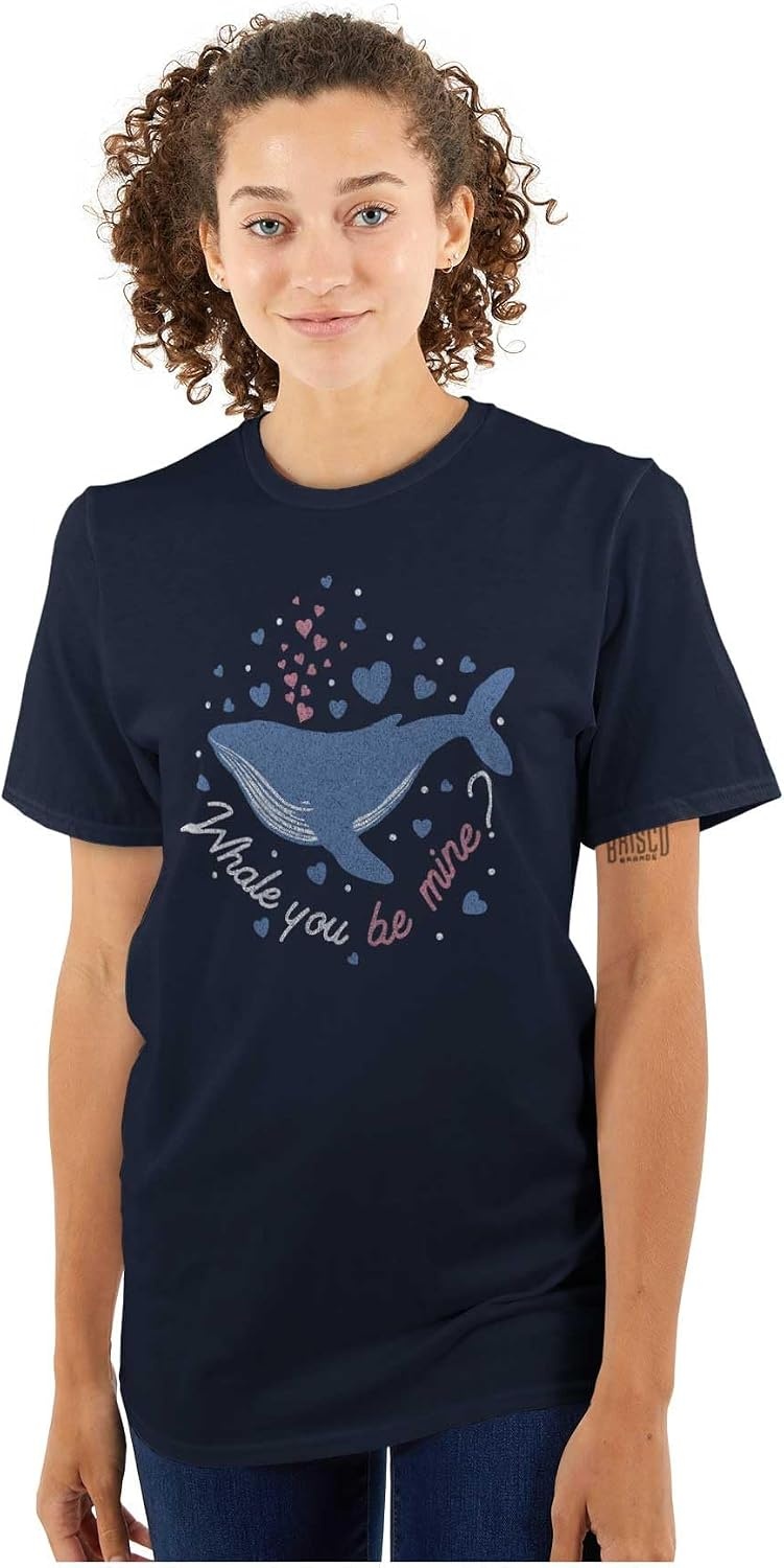 image:imageWhale You Be Mine Valentine Pun Womens Graphic T Shirt TeesNavy