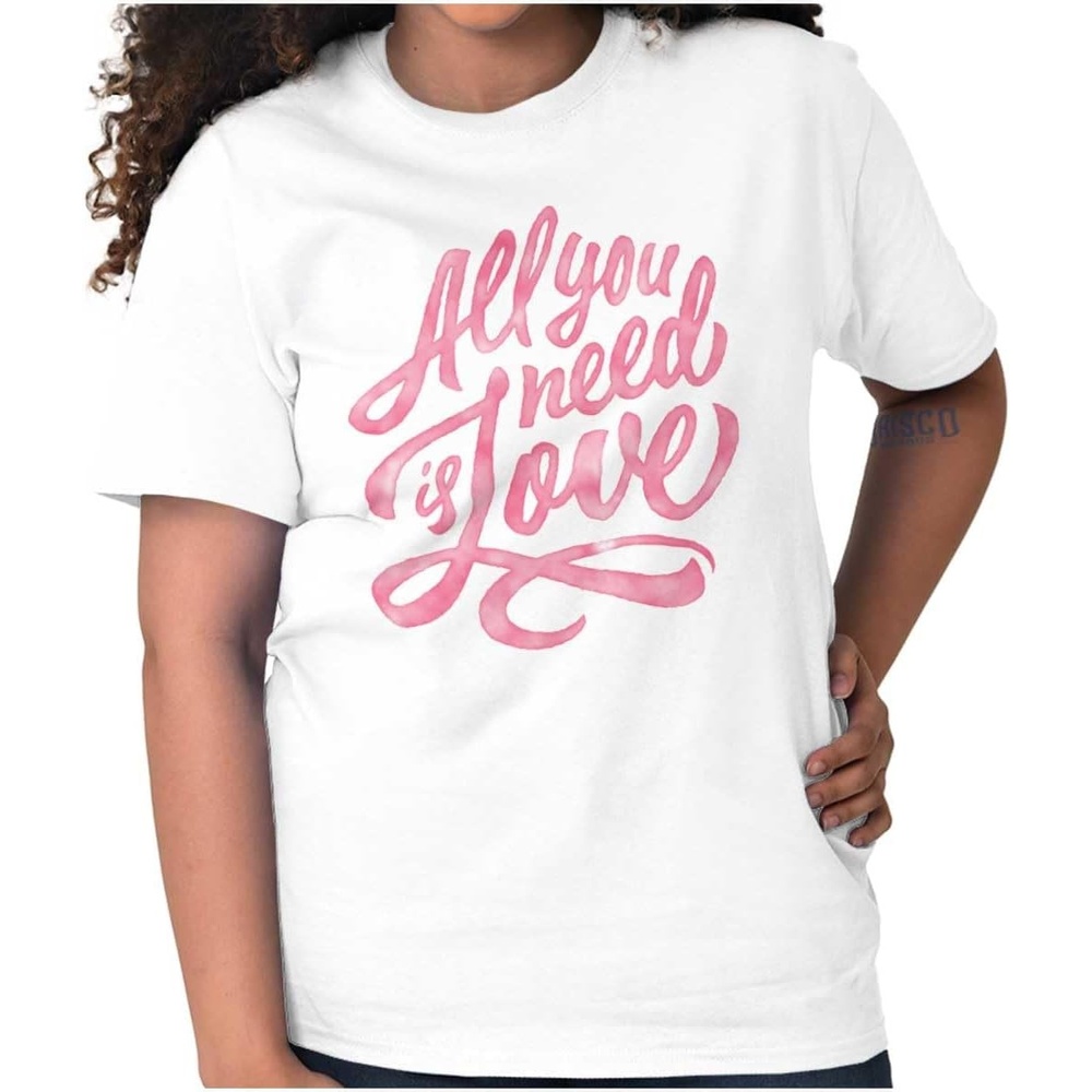 image:imageAll You Need Love Cute Romantic Quote Womens Graphic T Shirt TeesWhite