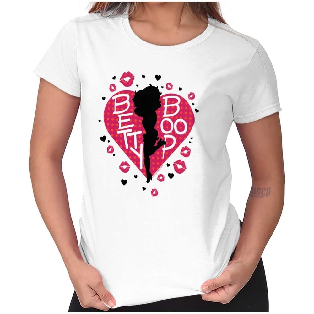 image:imageBetty Boop Fans Lovers Cute Heart Womens Slim Fit Graphic Tee