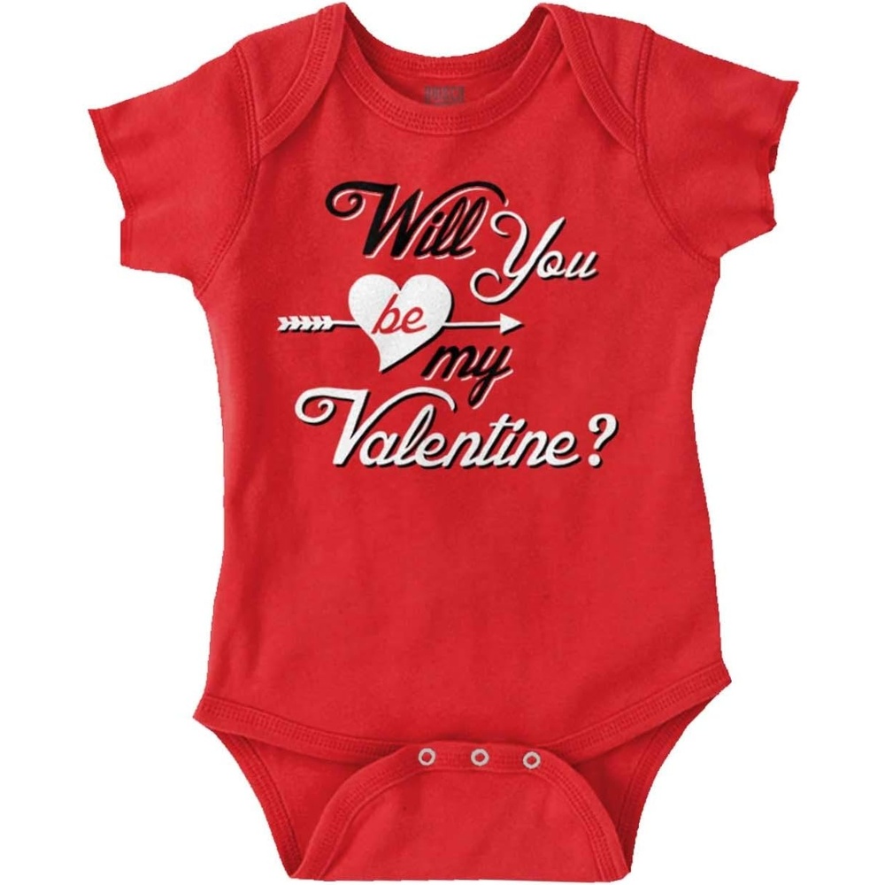 image:imageBrisco Brands Be My Valentines Day Heart Love Baby Bodysuit Jumper GirlsRed