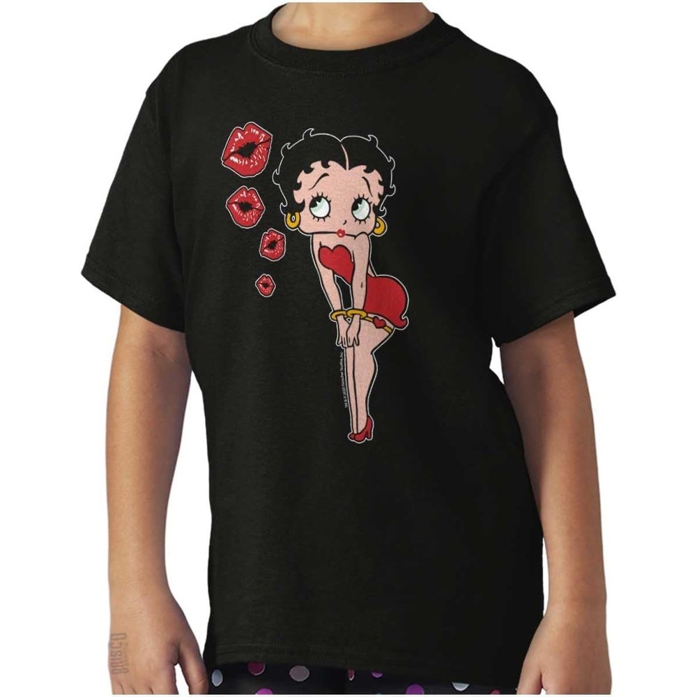 image:imageRetro Betty Boop Cartoon Kissy Lips Girls Kids T Shirt Tees