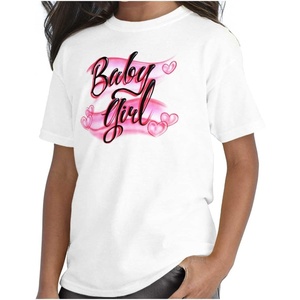 Airbrushed Baby Girl Hearts Love Girls Kids T Shirt Tees