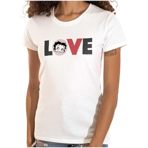 Betty Boop Cartoon Polka Dots Love Womens Slim Fit Graphic Tee