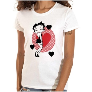 Betty Boop Cute Sassy Kissy Face Womens Slim Fit Graphic Tee