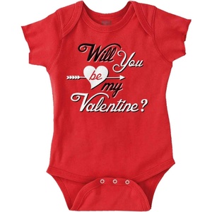 Brisco Brands Be My Valentines Day Heart Love Baby Bodysuit Jumper Girls(Red)