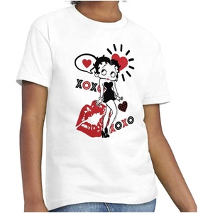 Retro Betty Boop Hugs Kisses XO Love Girls Kids T Shirt Tees