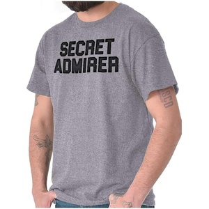 Secret Admirer Funny Valentines Day Graphic T Shirt Men or Women(Sport Grey)