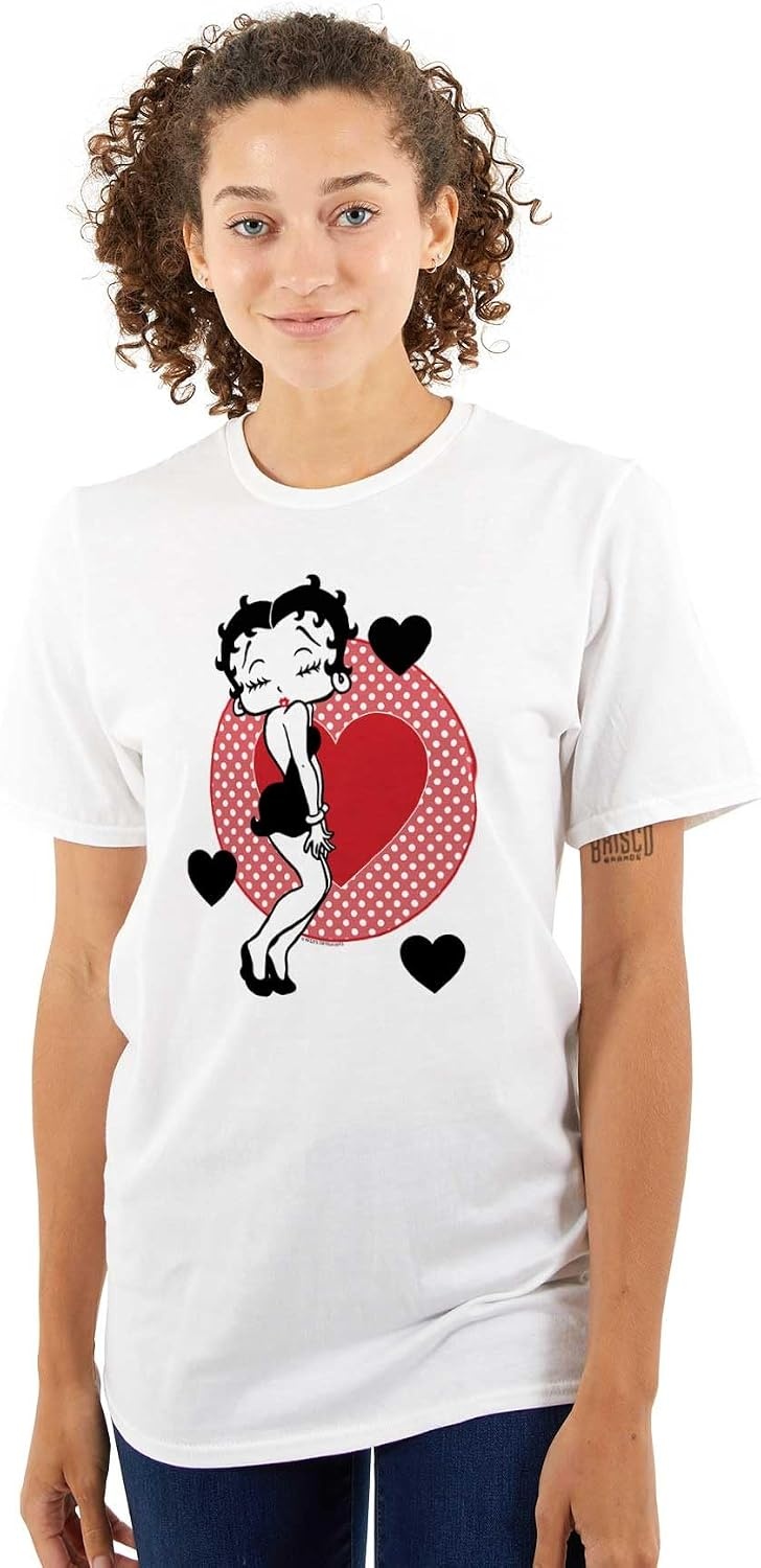 image:imageBetty Boop Cute Sassy Kissy Face Womens Graphic T Shirt TeesWhite