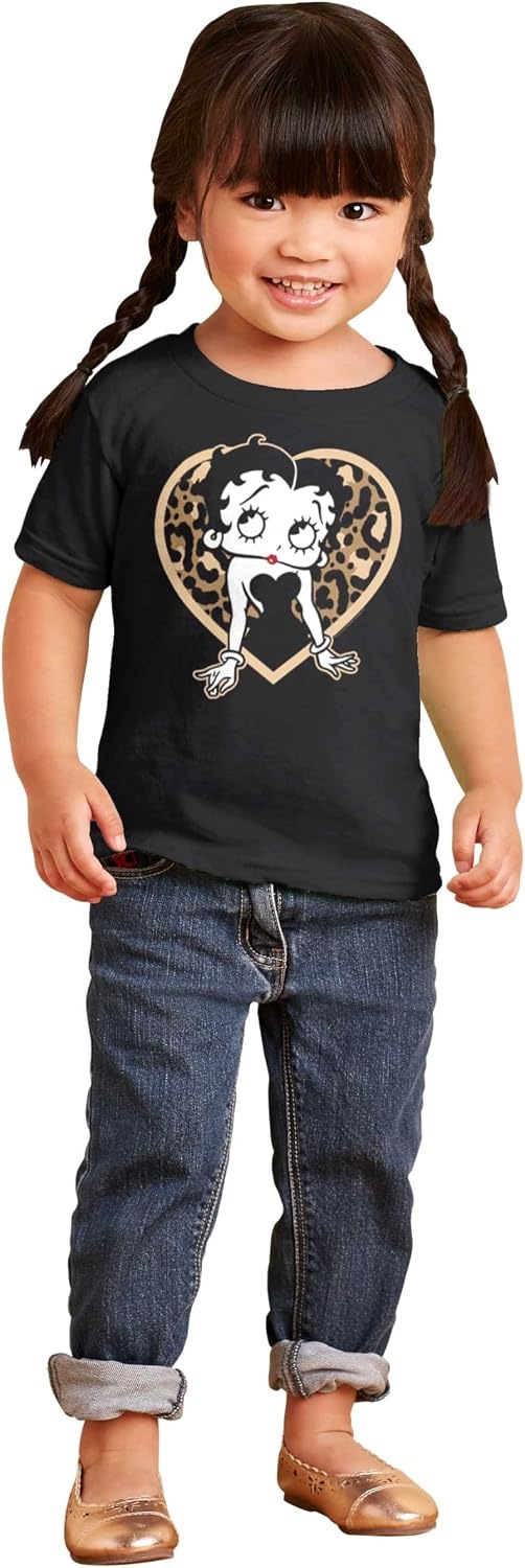 image:imageBetty Boop Leopard Print Heart Toddler Baby Girl T ShirtBlack