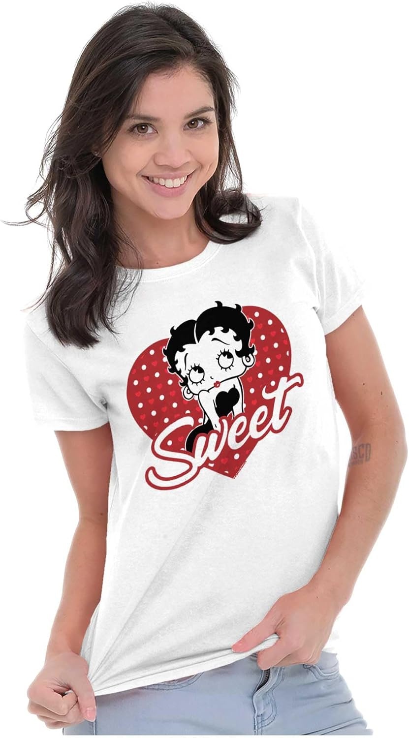 image:imageBetty Boop Sweetheart Love Cute Womens Slim Fit Graphic Tee