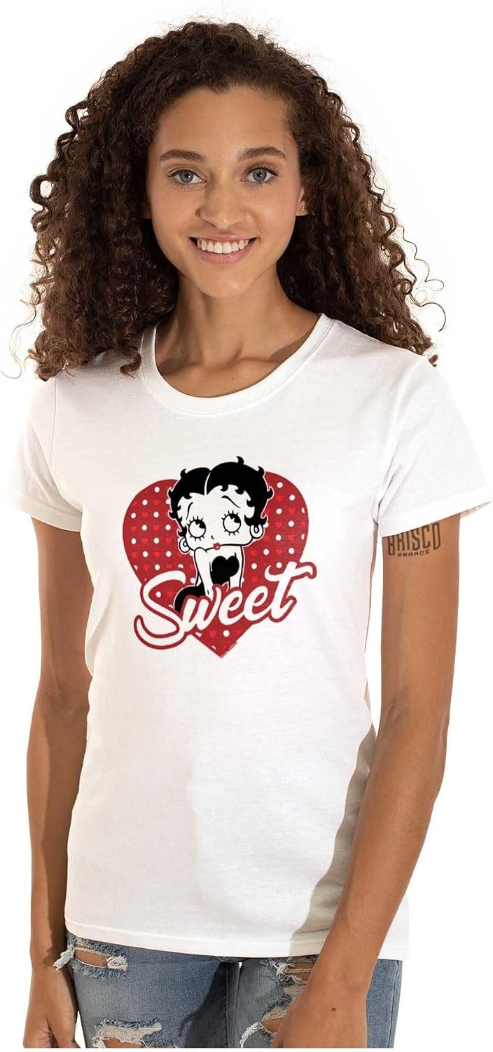 image:imageBetty Boop Sweetheart Love Cute Womens Slim Fit Graphic Tee