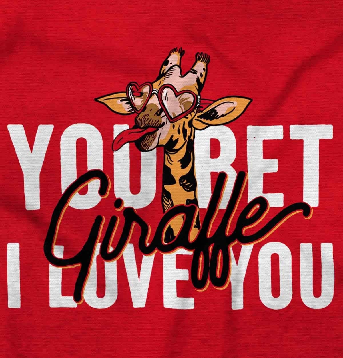 image:imageBrisco Brands Bet Giraffe I Love You Funny Hoodie Sweatshirt WomenRed