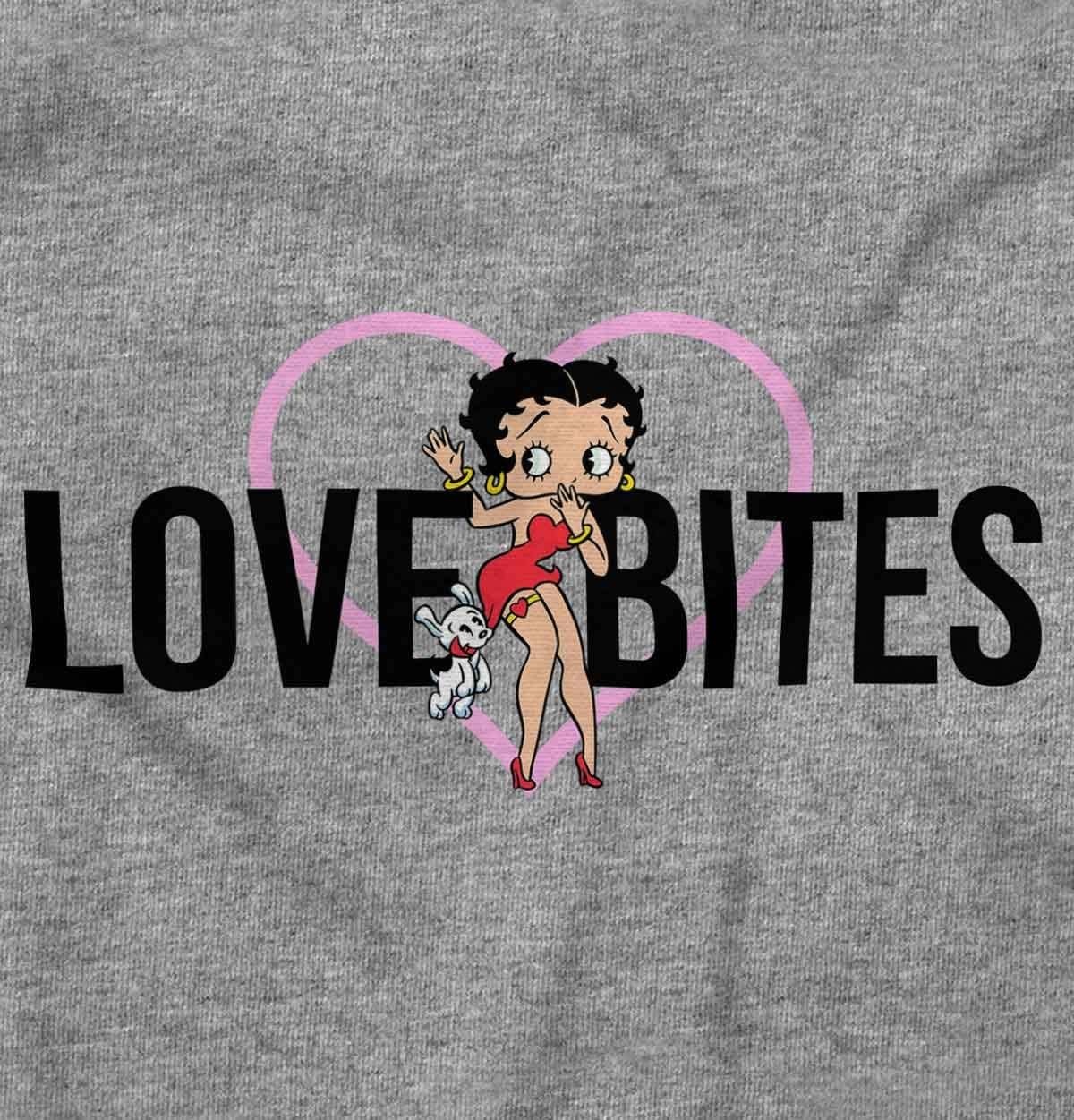 image:imageBrisco Brands Betty Boop Love Bites Single Girls Hoodie Sweatshirt WomenSport Grey