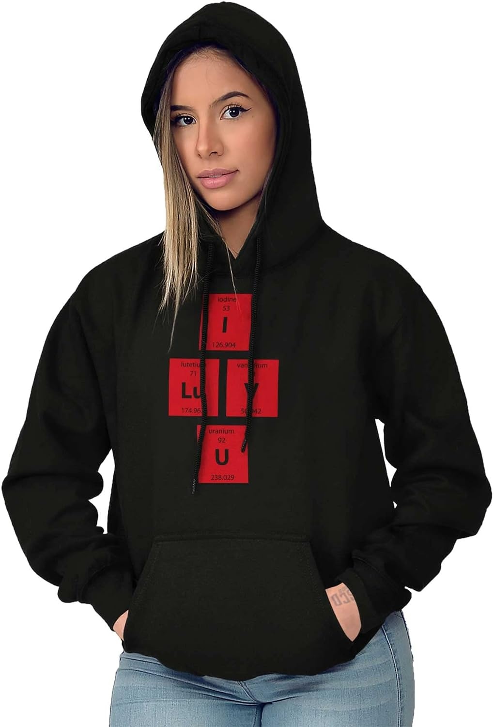 image:imageBrisco Brands I Love You Periodic Table Chemistry Hoodie Sweatshirt WomenBlack