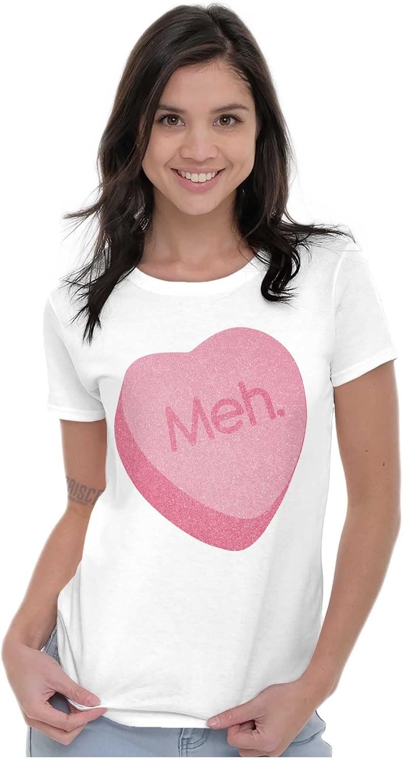 image:imageBrisco Brands Valentines Day Sarcastic Candy Heart Womens Slim Fit Graphic Tee