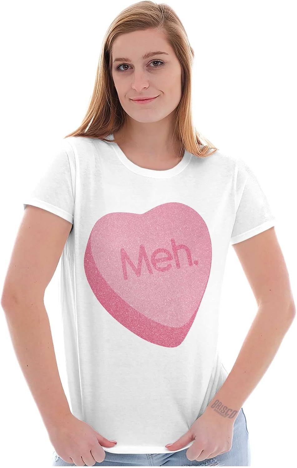 image:imageBrisco Brands Valentines Day Sarcastic Candy Heart Womens Slim Fit Graphic Tee