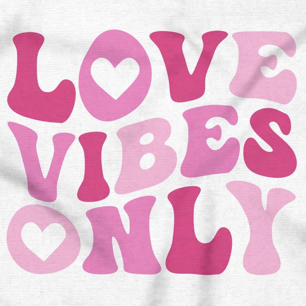 image:imageValentines Day Love Vibes Only Womens Slim Fit Graphic TeeWhite