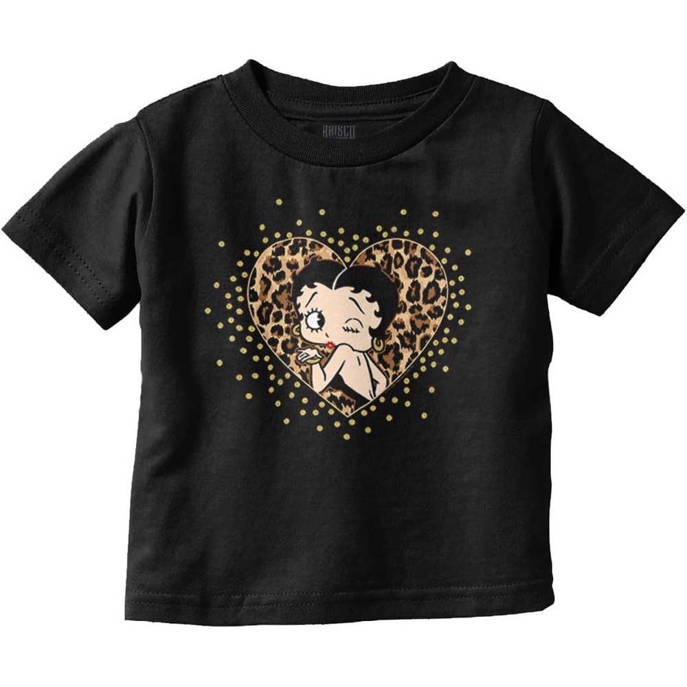 image:imageBetty Boop Cheetah Print Heart Toddler Baby Girl T ShirtBlack