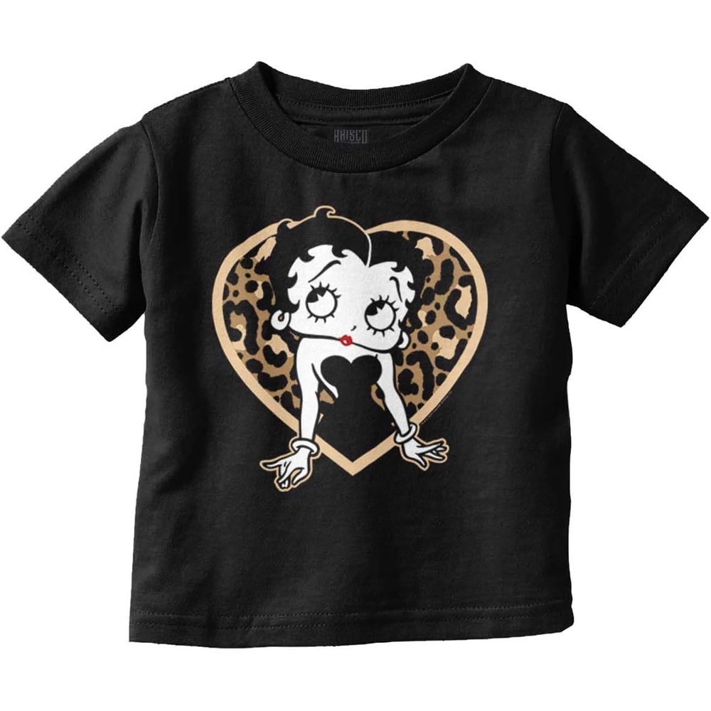image:imageBetty Boop Leopard Print Heart Toddler Baby Girl T ShirtBlack
