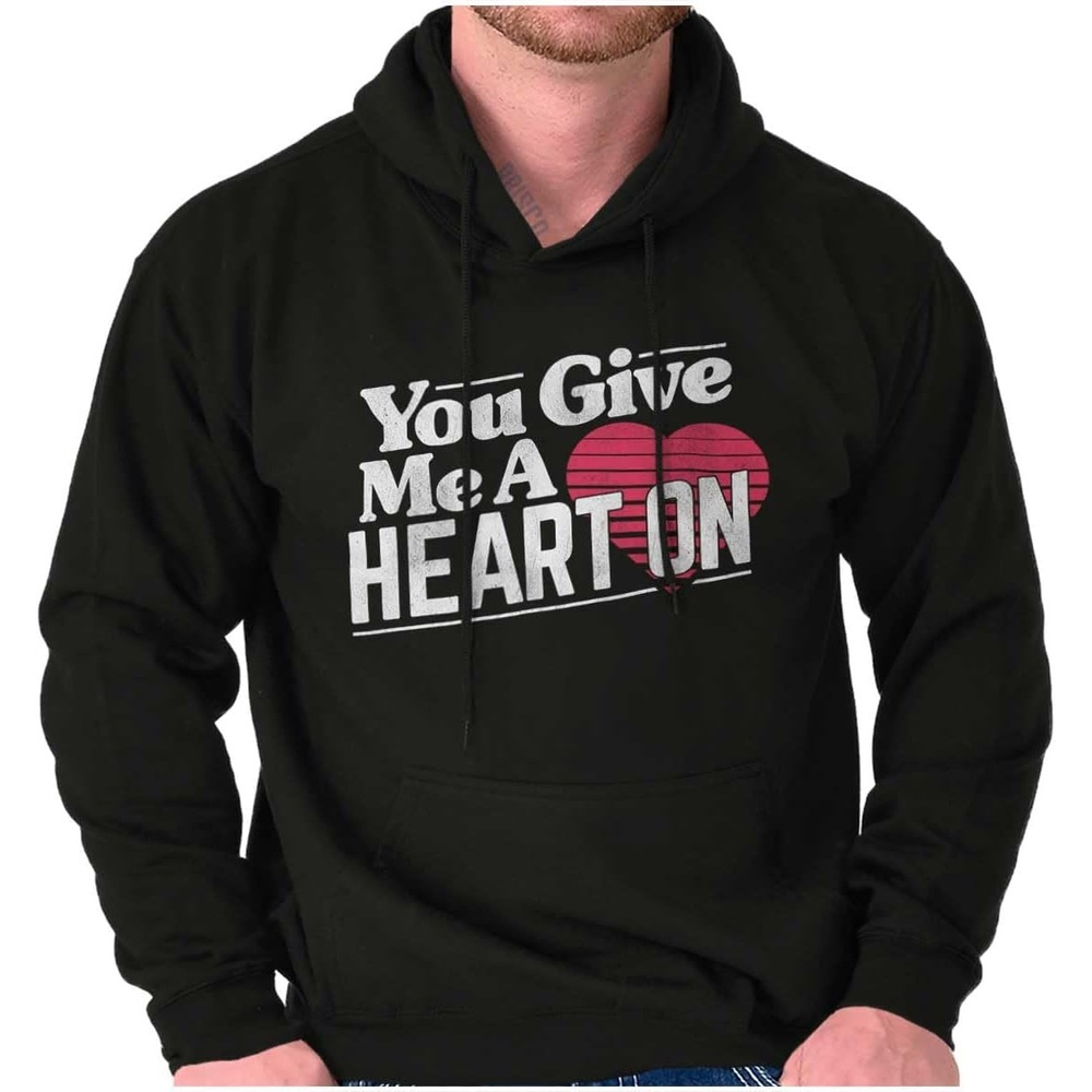 image:imageBrisco Brands Give Me Heart On Dirty Crude Humor Hoodie Hooded Sweatshirt MenBlack