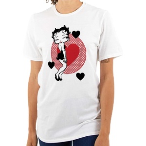 Betty Boop Cute Sassy Kissy Face Womens Graphic T Shirt Tees(White)