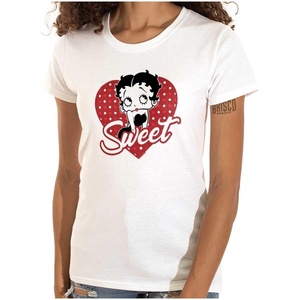 Betty Boop Sweetheart Love Cute Womens Slim Fit Graphic Tee