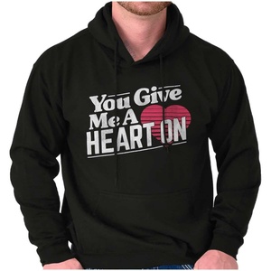 Brisco Brands Give Me Heart On Dirty Crude Humor Hoodie Hooded Sweatshirt Men(Black)