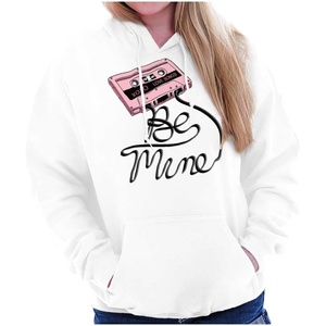 Brisco Brands Retro Mixtape Be Mine Valentine Hoodie Sweatshirt Women(White)