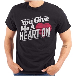 Give Me Heart On Dirty Crude Humor Mens Graphic T Shirt Tees(Black)