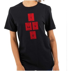 I Love You Periodic Table Chemistry Womens Graphic T Shirt Tees(Black)