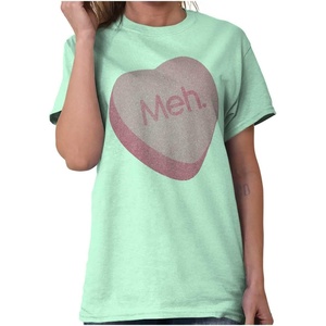 Valentines Day Sarcastic Candy Heart Womens Graphic T Shirt Tees(Mint Green)